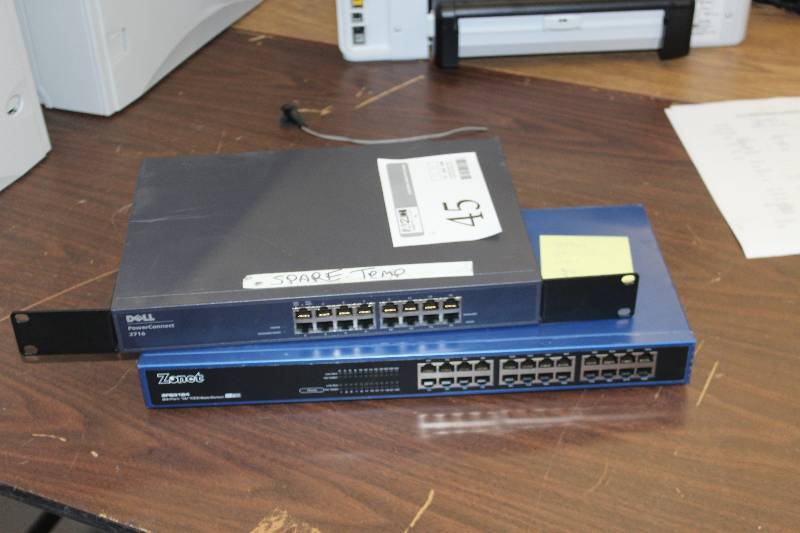 lot 45 image: Lot of (2) Electronics Includes 1) Dell PowerConnect 2176 AND 1) Zonet ZF83124 24-Port 10100 Mbps Switch