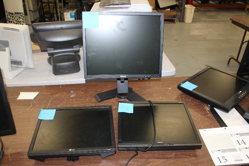lot 15 image: Lot of (3) Computer Monitors Includes Dell, LG Flatron L1734S, NEC LCD17V