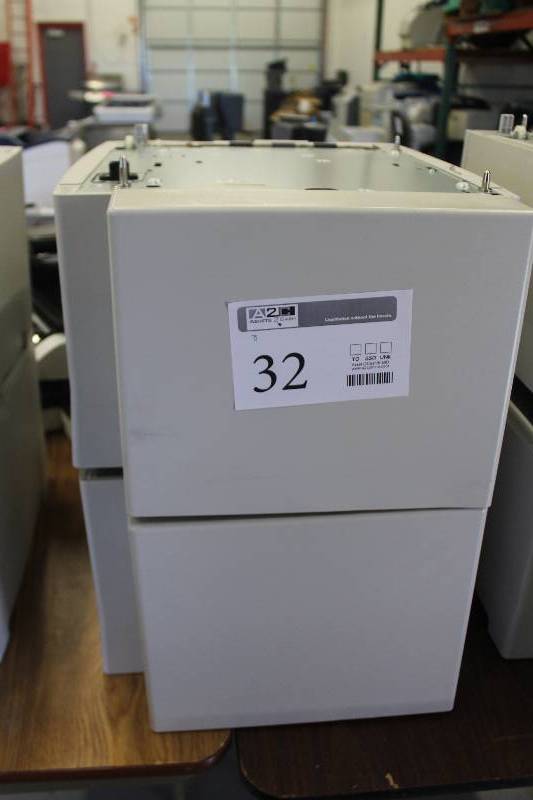 lot 32 image: Lot of (2) HP Printers Includes HP 42504350, High Capacity Paper Tray