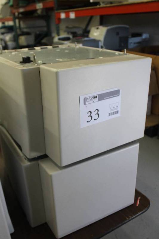 lot 33 image: Lot of (2) HP Printers Includes HP 42504350, High Capacity Paper Tray