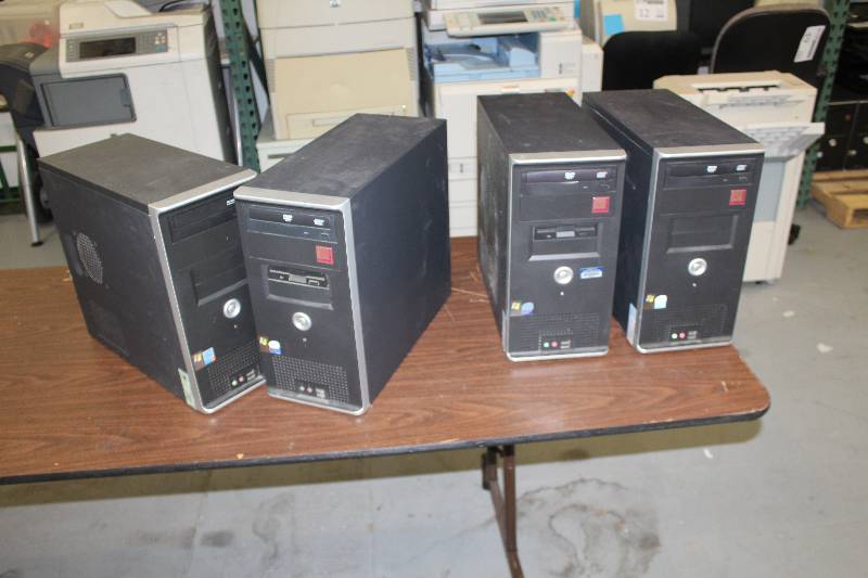 lot 38 image: Lot of (4) Dell Computer Tower Desktop