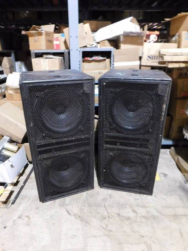 lot 55 image: OAP Audio Speakers (approx. 23 x 48 x 24)