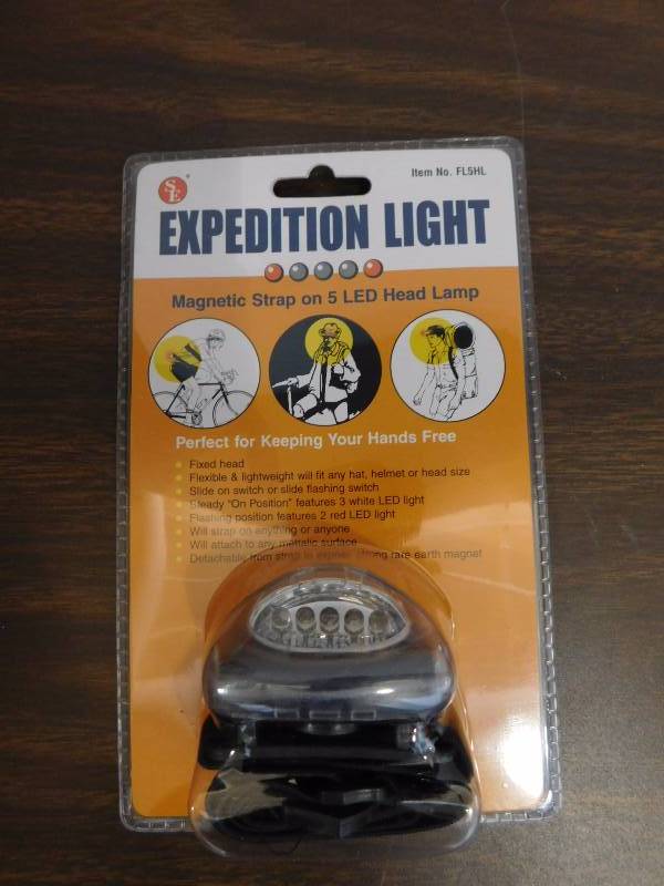 lot 99 image: Box of ES Expedition Magnetic Strap on LED Head Lamps (10 lamps)