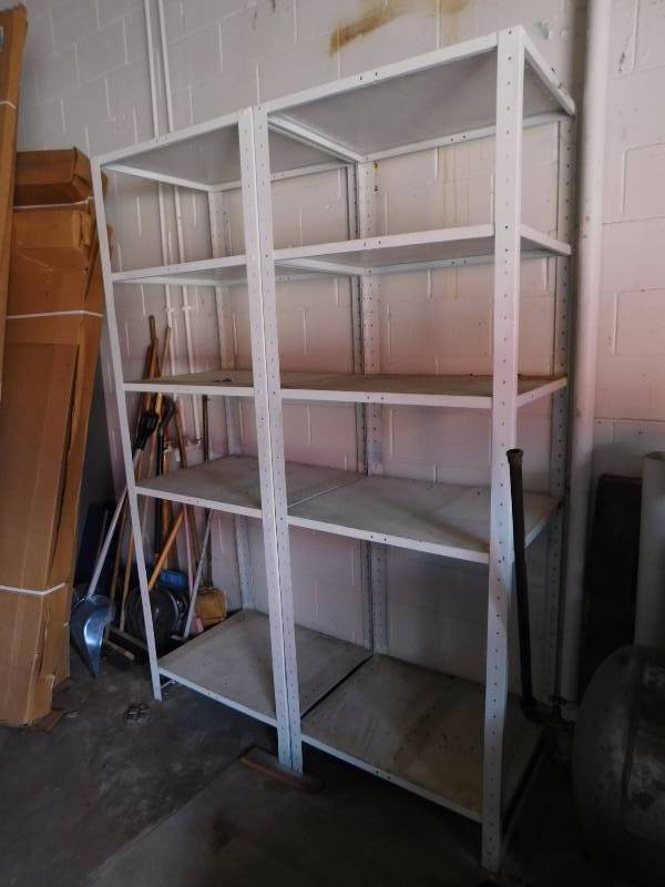lot 104 image: 2 Metal Shelving Units (approx. 30.25 x 86 x 24 each)