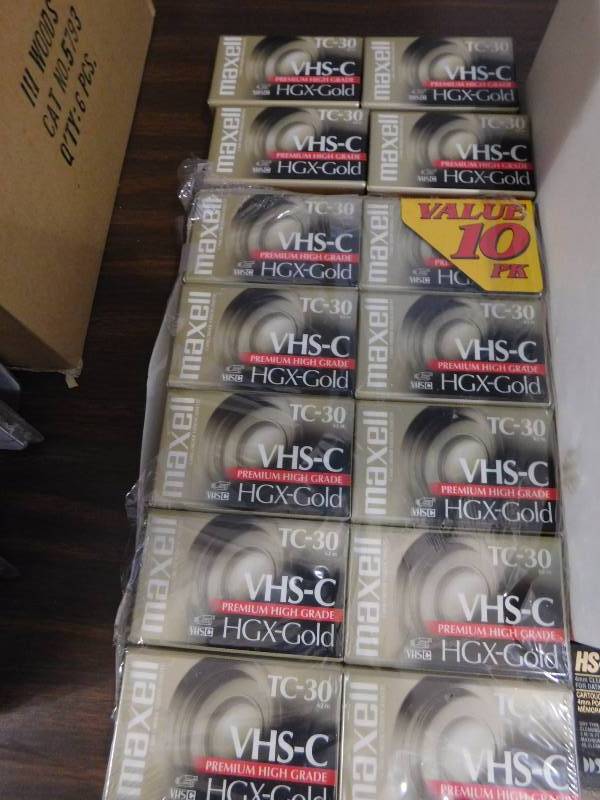 lot 110 image: 14 Maxwell TC30 Tapes, box of Panasonic 334-RG Tapes