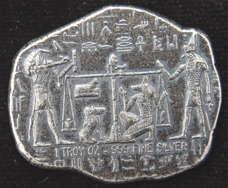 1 TROY OZ. .999 FINE SILVER ANUBIS RELIC BAR BY MONARCH METALS