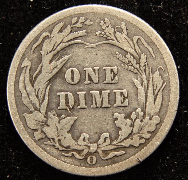 1903-O BARBER SILVER DIME FINE DETAILS