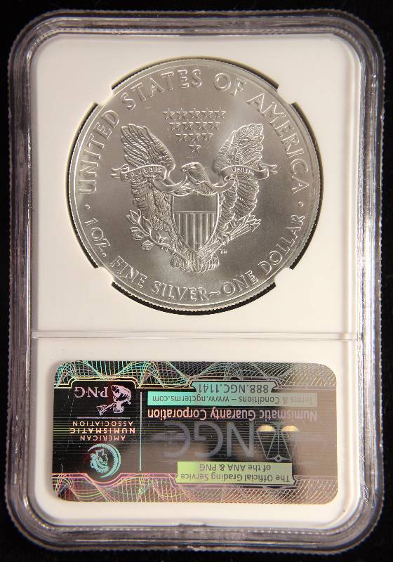 2011(S) AMERICAN SILVER EAGLE 1 TROY OZ. .999 FINE SILVER DOLLAR MS69 NGC