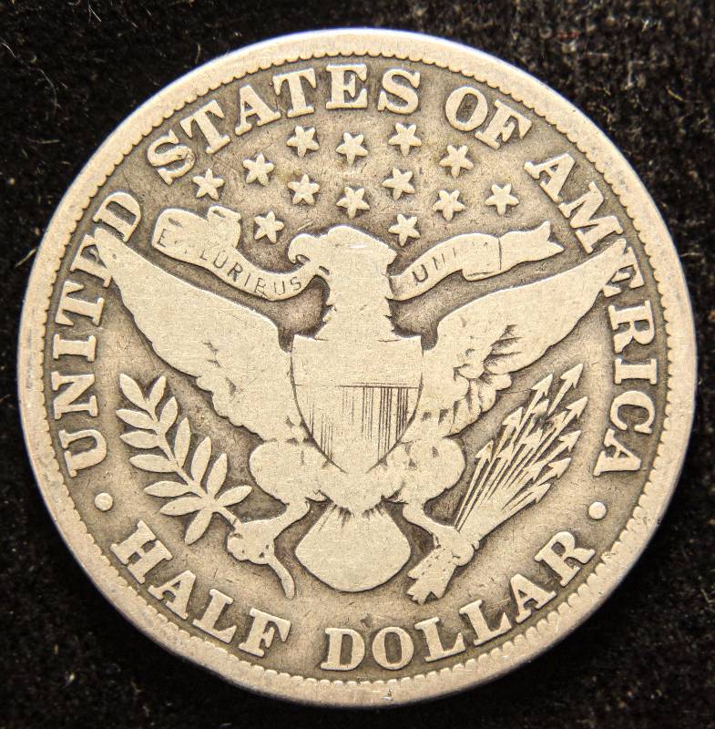 1912 BARBER SILVER HALF DOLLAR VG