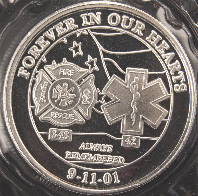 1 TROY OZ. .999 FINE SILVER 9-11 WORLD TRADE CENTER ROUND SEALED