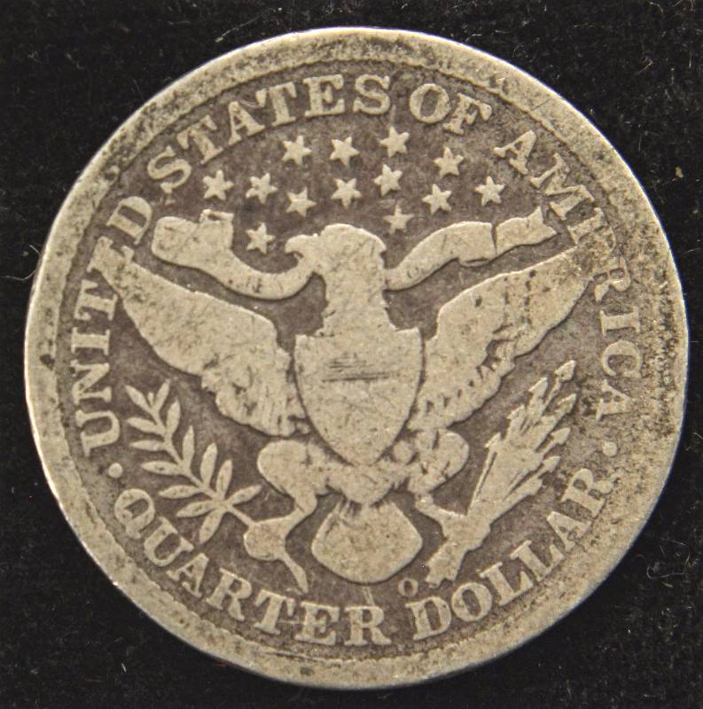 1895-O BARBER SILVER QUARTER GOOD