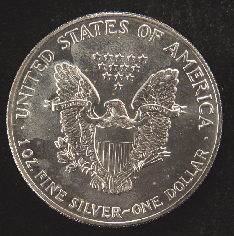 1991 AMERICAN SILVER EAGLE 1 TROY OZ. .999 FINE SILVER DOLLAR