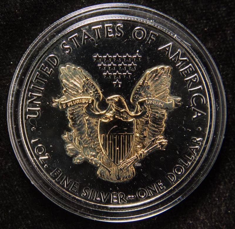 2010 COLORIZED AMERICAN SILVER EAGLE 1 TROY OZ. .999 FINE SILVER DOLLAR IN AIRTITE HOLDER