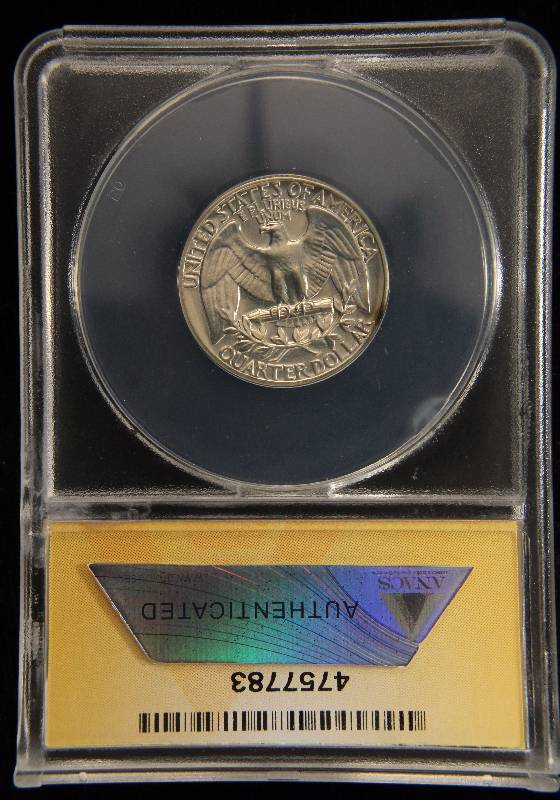 1964 PROOF WASHINGTON SILVER QUARTER PR65 ANACS