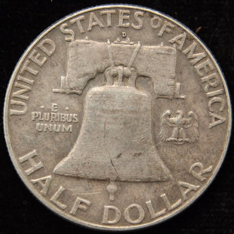 1962 D FRANKLIN SILVER HALF DOLLAR VF