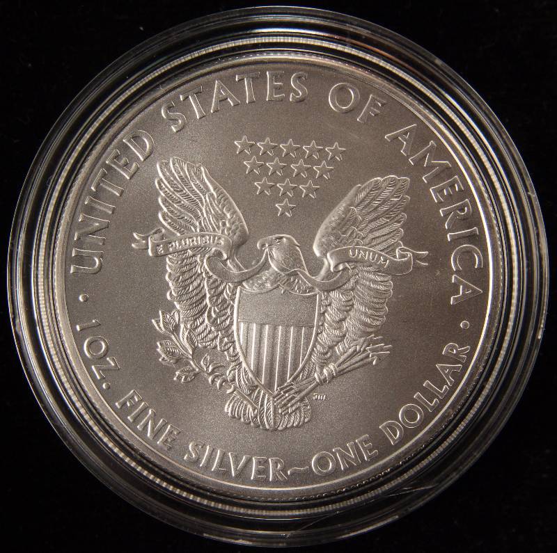 2008 AMERICAN SILVER EAGLE 1 TROY OZ. .999 FINE SILVER DOLLAR IN AIRTITE CAPSULE