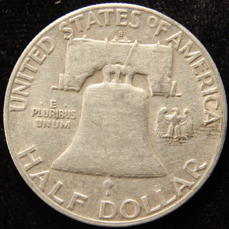 1953-S FRANKLIN SILVER HALF DOLLAR