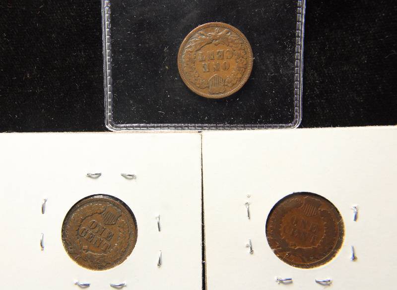 GROUP OF 3 INDIAN HEAD CENTS 1883, 1901, 1907