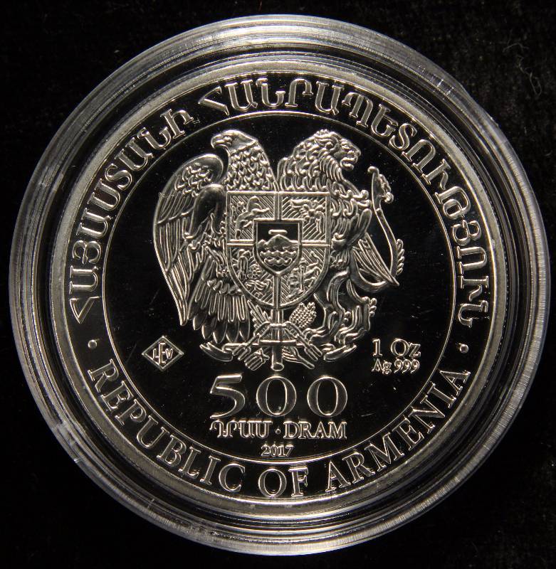 2017 ARMENIA 1 TROY OZ. .999 FINE SILVER NOAHS ARK IN AIRTITE