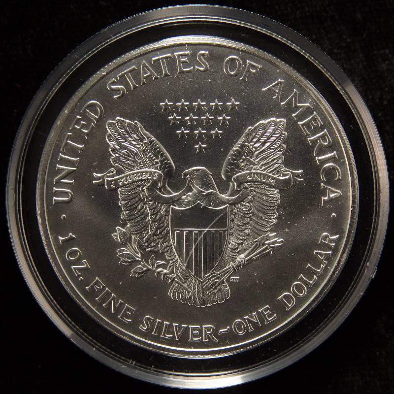 1999 COLORIZED AMERICAN SILVER EAGLE 1 TROY OZ. .999 FINE SILVER DOLLAR IN AIRTIGHT