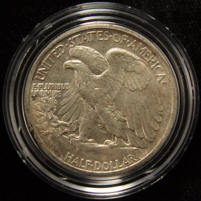 1942 WALKING LIBERTY SILVER HALF DOLLAR AU IN AIRTIGHT HOLDER