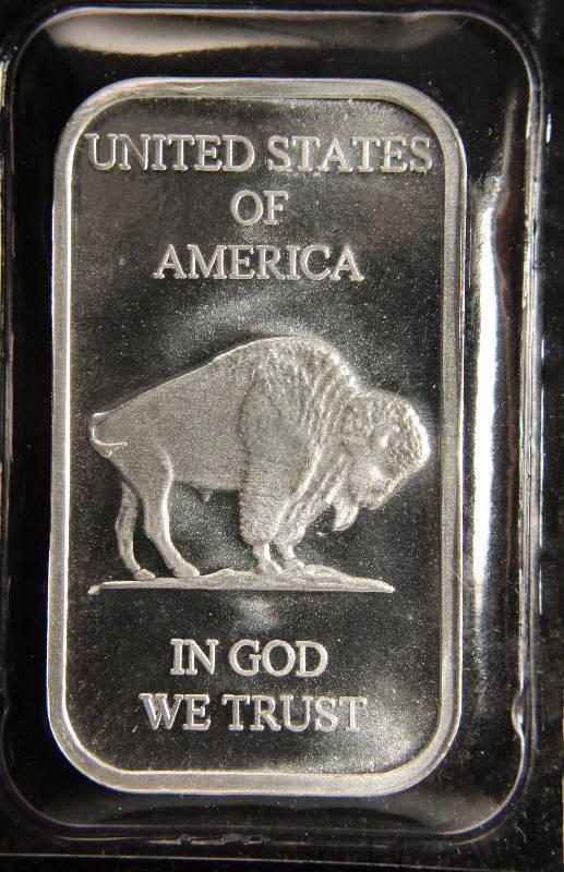 1 TROY OZ. .999 FINE SILVER BAR INDIAN BUFFALO DESIGN SEALED