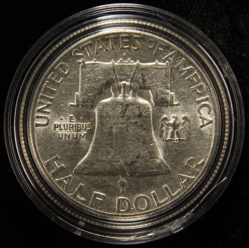1951-S FRANKLIN SILVER HALF DOLLAR IN AIRTIGHT