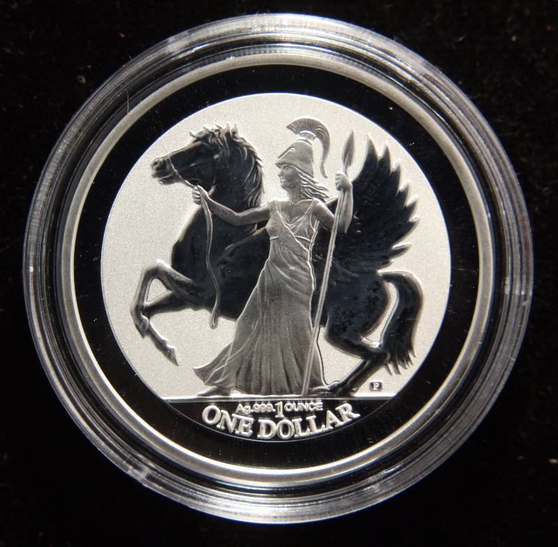 2017 BRITISH VIRGIN ISLANDS 1 TROY OZ .999 FINE SILVER PEGASUS PROOF IN AIRTITE