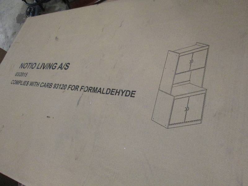 White Microwave Cabinet in white op...