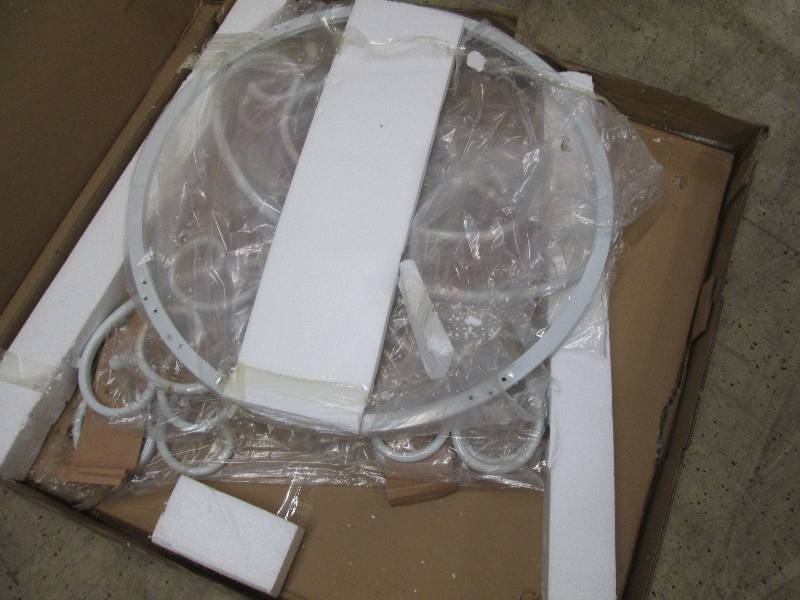 White Scroll Glass Top Table open b...