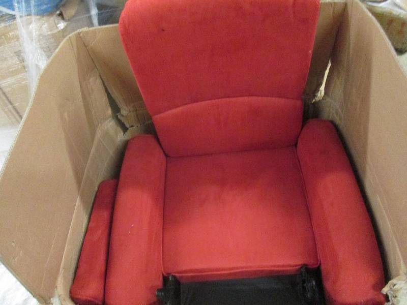 Microfiber Wingback Recliner open b...