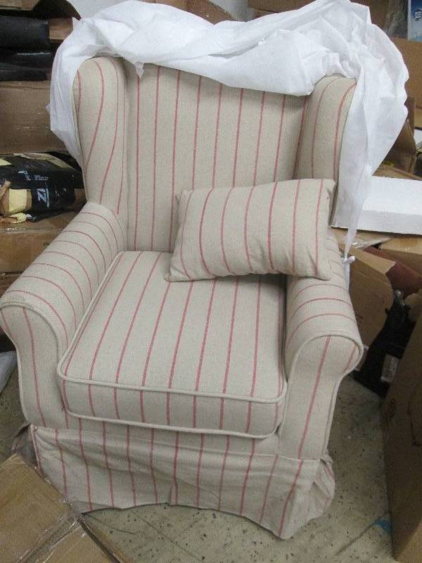 Red Striped Chair open box, pillow ...