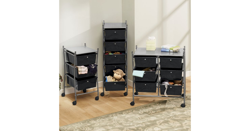 Rolling Storage Cart 5 Drawer open ...