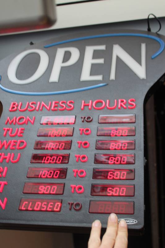 lot 63 image: LED Commercial Hanging Lighted Digital OPEN Business Hours MON - SUN Signage