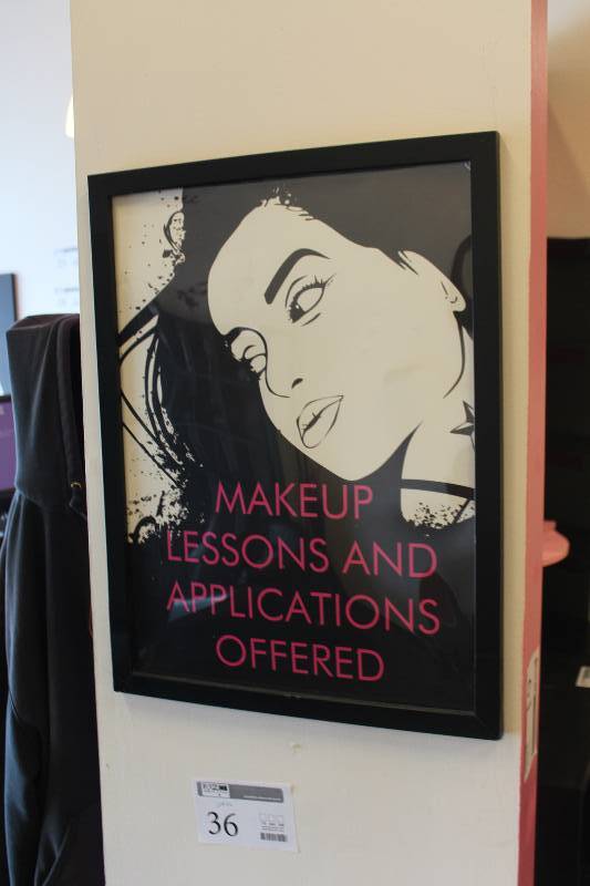lot 36 image: Makeup Lessons And Applications Offered Framed Wall Art