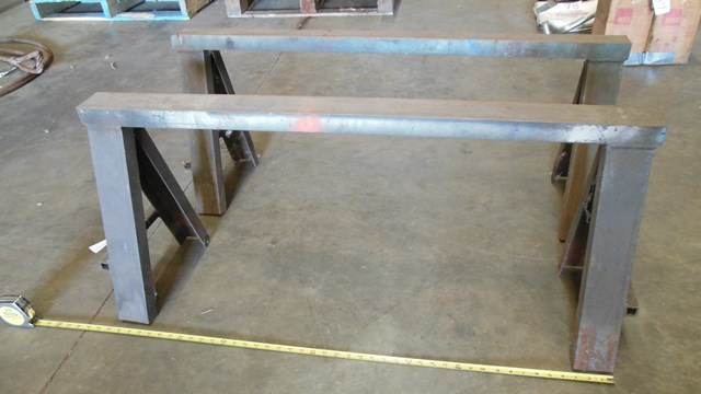 lot 83 image: Two Welded Steel Saw Horses