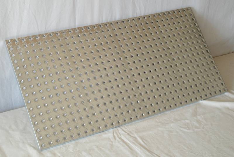 lot 9 image: (Qty 3) 16 in. x 32 in. Diamond Plate Galvanized Steel Pegboard