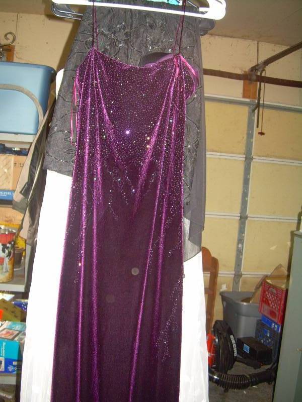 DARK PURPLE SEQUINED PROM DRESS