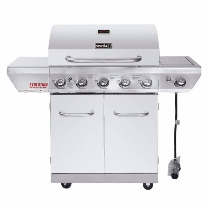 Nexgrill Evolution 5-Burner Propane Gas Grill in Stainless Steel with Side Burner and Infrared Technology