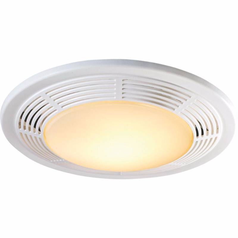 Decorative White 100 CFM Ceiling Exhaust Fan with Light and Night Light