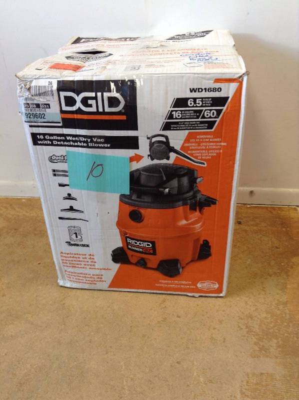 RIDGID 16 Gal. 6.5-Peak HP Wet Dry Vac with Detachable Blower-WD1680 open box