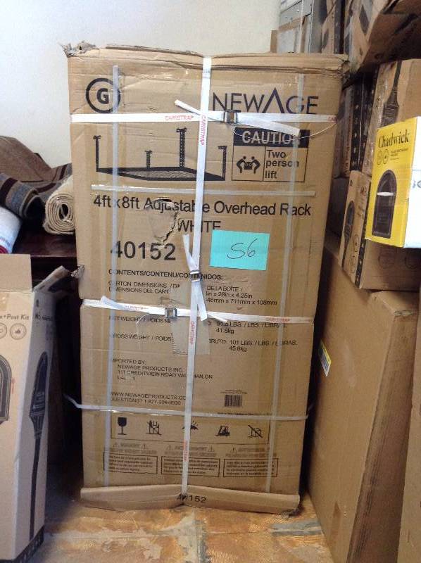 New Age 4x8 Adjustable Overhead Rack White