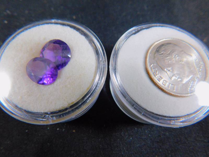 (2) Amethyst Gemstones 3.9 cts Total