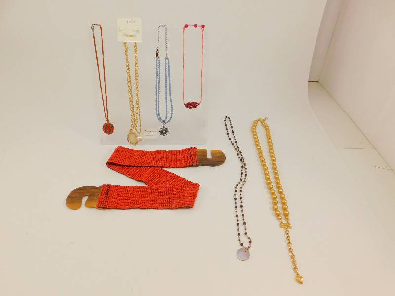 Lot of Necklaces and Beaded Belt