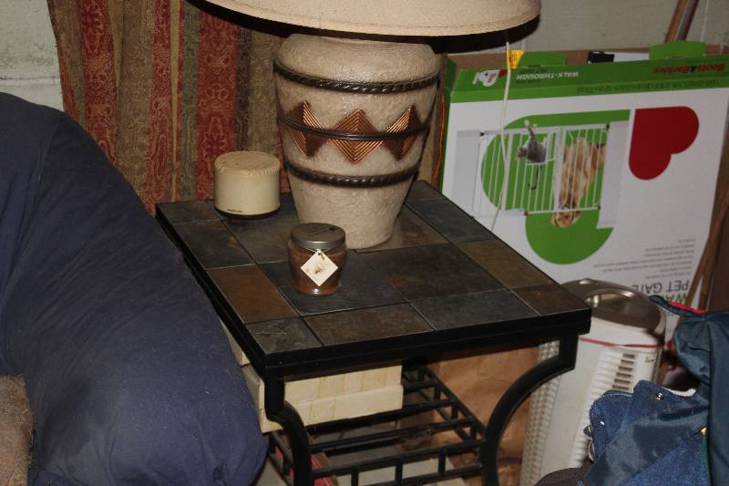 lot 53 image: Lot of (3) Slate Top Tables