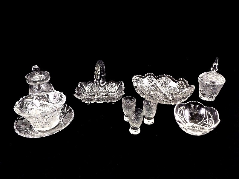 12 Pieces of Misc Antique Cut Crystal