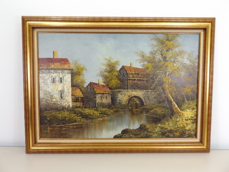 Large Signed Framed Oil on Canvas