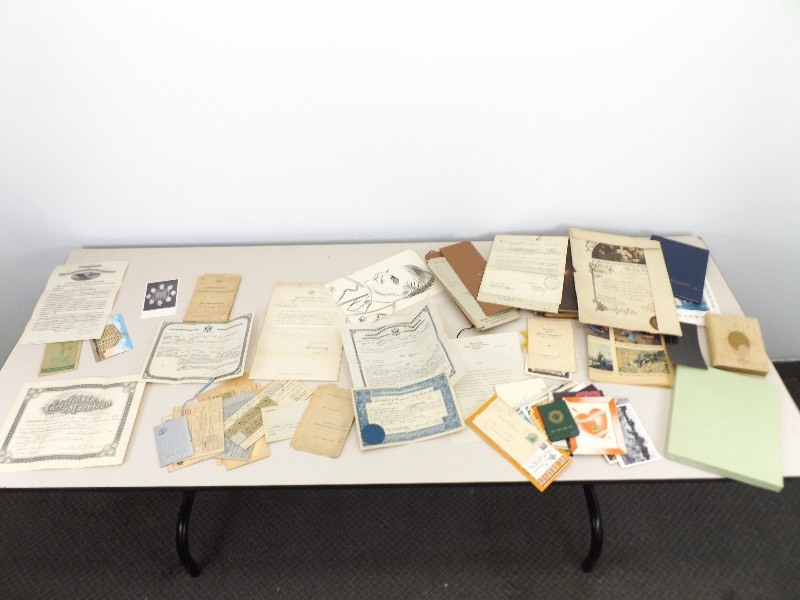 Lot of Antique Naturalization Papers, Military Papers, etc.