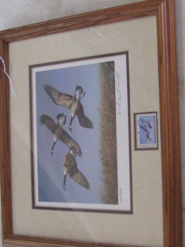 lot 25 image: North Dakota 1982 Stamp of Year Print by Robert Plasschaert