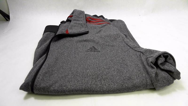 Mens Adidas MN Essentials Track Jacket Gray-Red - Size XXL  XX Large